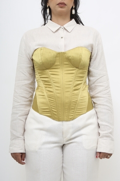 Imagem do Corset limão dourado acetinado