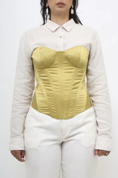 Imagem do Corset limão dourado acetinado