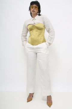 Imagem do Corset limão dourado acetinado