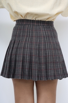 Saia xadrez pregas vintage mini - loja online