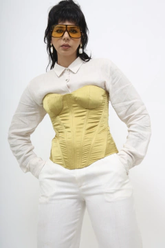 Corset limão dourado acetinado - loja online