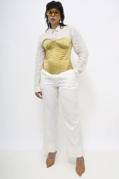Corset limão dourado acetinado na internet