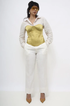 Corset limão dourado acetinado - loja online