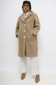 Casaco lã cintage classico bege - comprar online