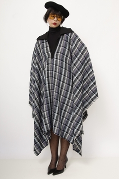 Poncho xadrez golinha azul