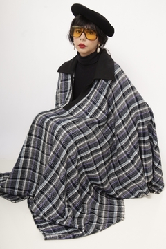 Poncho xadrez golinha azul