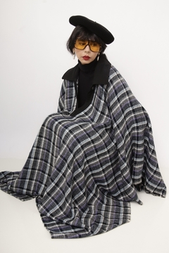 Poncho xadrez golinha azul - loja online