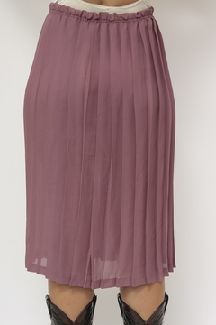 Conjunto Saia + Blusa plissado roxo vintage - Capichó Brechó