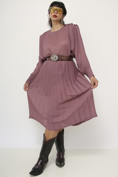 Conjunto Saia + Blusa plissado roxo vintage