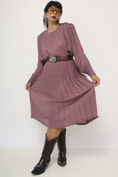 Imagem do Conjunto Saia + Blusa plissado roxo vintage