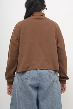 Blusa malha marrom gola alta - comprar online