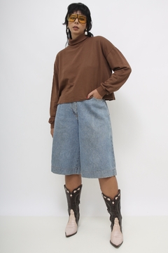 Bermudão vintage jeans cintura alta - comprar online