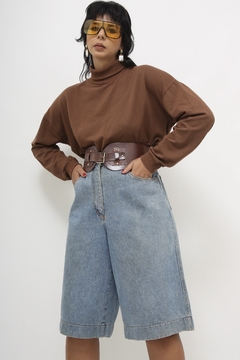 Blusa malha marrom gola alta - loja online