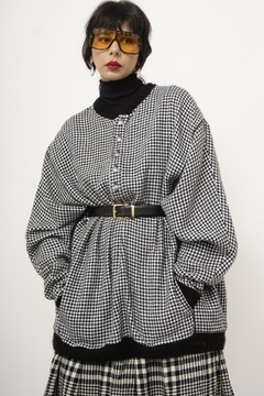 Maxi blusa xadrez vintage