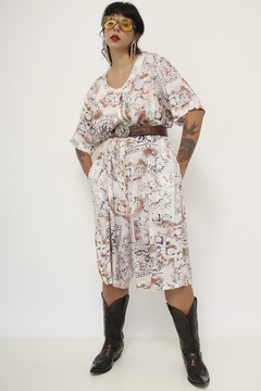 Macaquinho vintage estampada midi