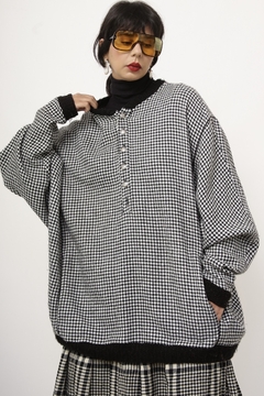 Maxi blusa xadrez vintage na internet