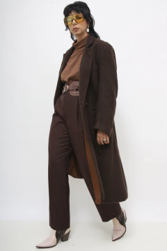 Casaco 100% lã marrom vintage - loja online
