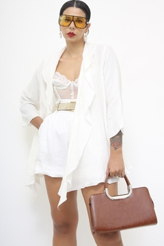 Camisa assimetrica linho vintage - loja online