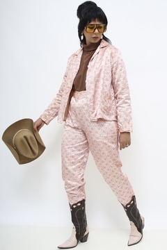 Imagem do Conjunto de pijama rosa estampado calça + blusa
