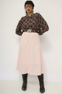Saia rosa vintage midi - loja online