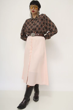 Saia rosa vintage midi