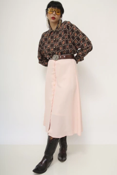 Saia rosa vintage midi - Capichó Brechó