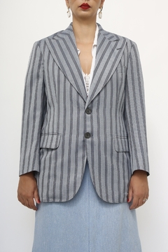 Blazer listras vintage forrado parcialmente - loja online