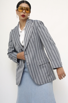 Blazer listras vintage forrado parcialmente