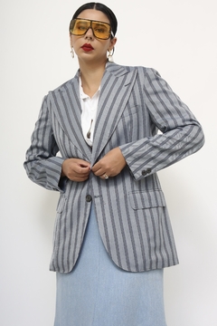 Blazer listras vintage forrado parcialmente - loja online