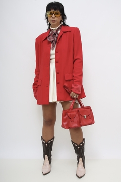 Blazer vermelho alongado ombreira - loja online