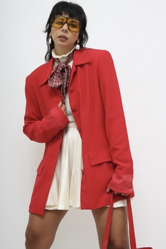 Blazer vermelho alongado ombreira - loja online