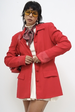 Blazer vermelho alongado ombreira - comprar online