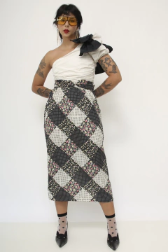 Saia estampada vintage flores