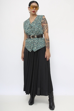 Colete estampa verde vintage