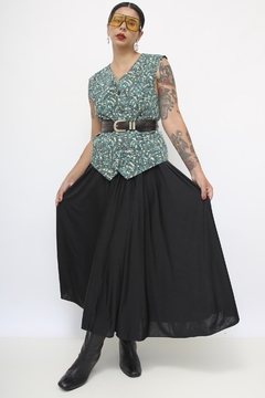 Colete estampa verde vintage - loja online