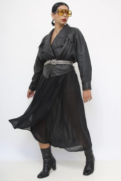 Jaqueta couro cropped 80´s - comprar online