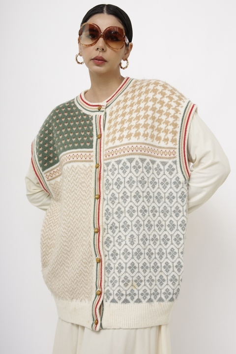 Colete vintage estampa italian