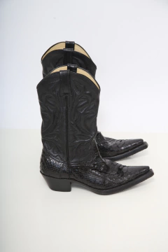 Bota preta western 100% couro 36