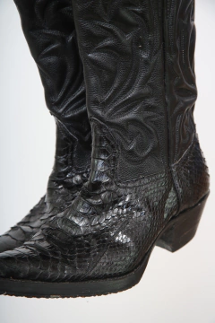 Bota preta western 100% couro 36 - comprar online