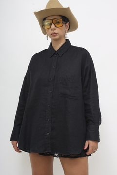Camisa linho ZARA preta - loja online