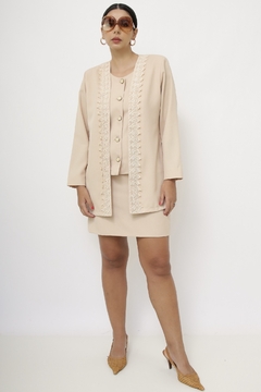 Conjunto bege BLAZER + SAIA - Capichó Brechó