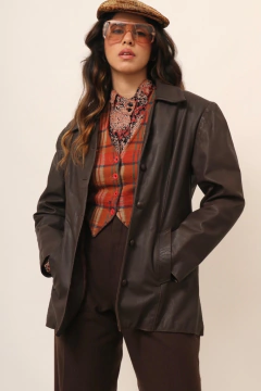 Blazer 100% couro marrom forrado - comprar online