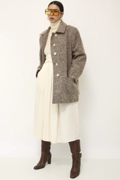 Casaco lã batida vintage 60´s marrom - comprar online