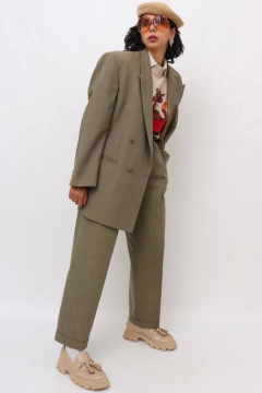 conjunto YSL verde oliva calça + blazer