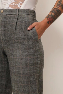 calça xadrez cintura alta vintage na internet