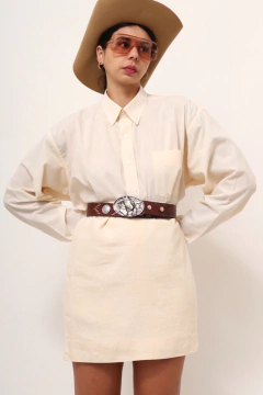 camisa creme manga longa clássica - comprar online