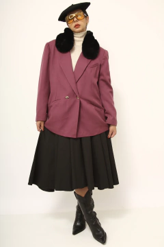 Blazer roxo gola pelucia removivel forrado - Capichó Brechó