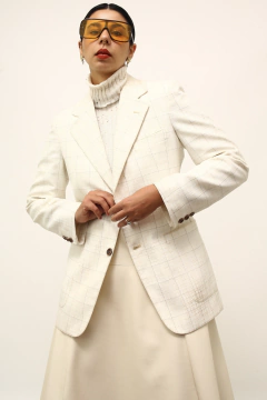 Blazer branco xadrez vintage - loja online