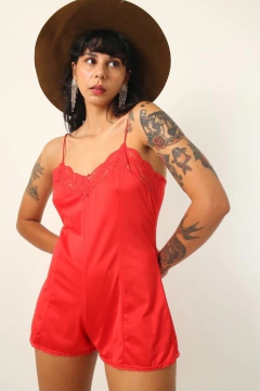 Baby Doll shorts vermelho renda