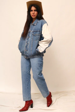 Jaqueta jeans bicolor NICOBOBO
